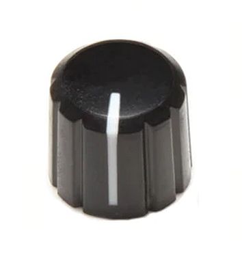 Draaiknop 13.5x15mm zwart voor D-as 6mm