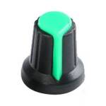 Draaiknop voor geribbelde as 6mm AG2 zwart-groen