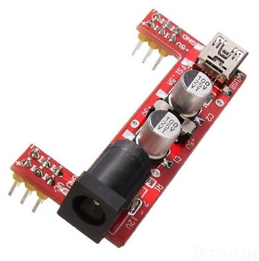 Breadboard Voeding module 3.3V 5.0V USB-mini Power plug rood
