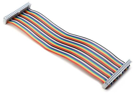 Bandkabel 40-draads 20cm met FC-40P 2.54mm pitch connectoren kleur