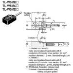 Afstand detectie sensor inductief 5mm NPN 6-36VDC TL-W5MC1 afmetingen 01