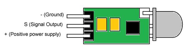 Beweging sensor infrarood mini PIR HC-SR505 pinout 02