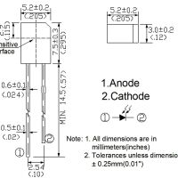 Fotodiode sensor rechthoek helder transparant SGPD638C9 afmetingen