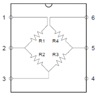 Luchtdruk sensor 0-40kPa DIP-6 (MPS20N0040D-D) schema