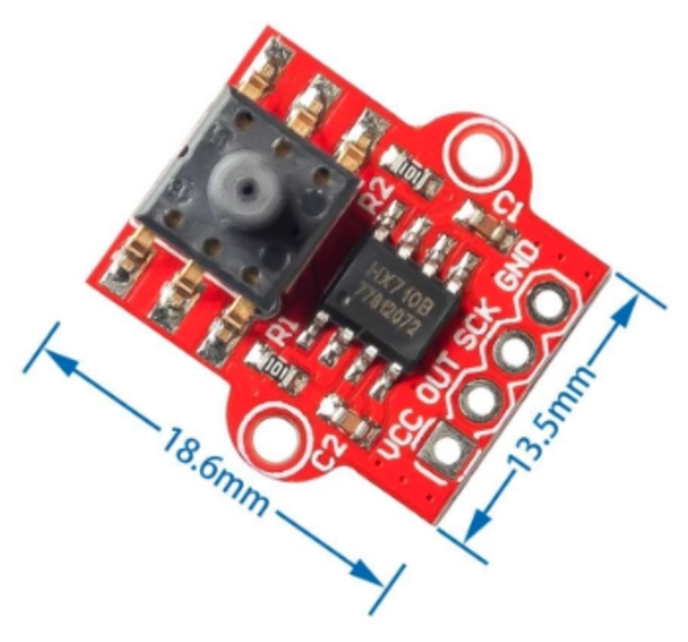 Luchtdruk sensor 0-40kPa 0-400mbar module MPS20N0040D-D afmetingen