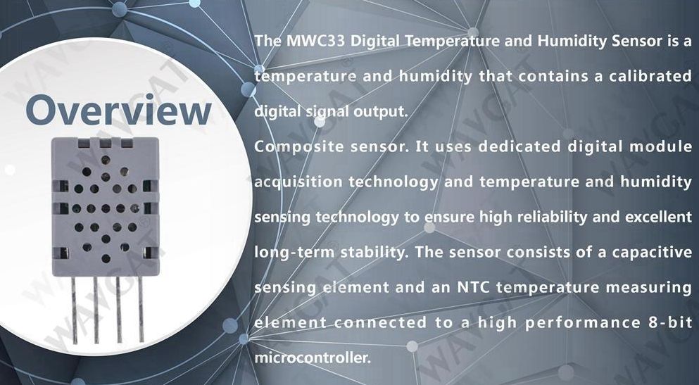 Temperatuur en luchtvochtigheid sensor MW33 informatie