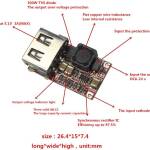 Spanningsregelaar voedings module step-down 6-24V naar 5V 3A USB-A pinout