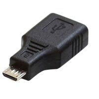 USB 2.0 OTG Adapter USB-micro male naar USB-A female zwart