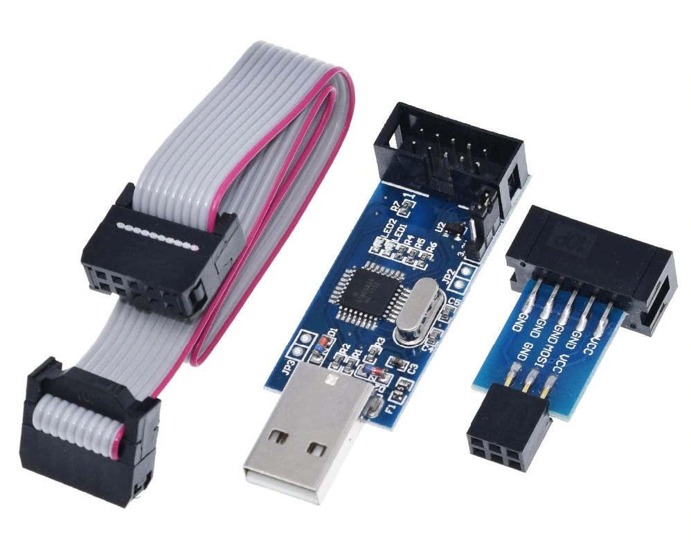 USB ISP ASP AVR programmer met ATMEGA8 chip en 6-pin ISP verloop 02