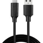 USB-A male naar USB-C male data kabel 5V 3A lengte 25cm zwart