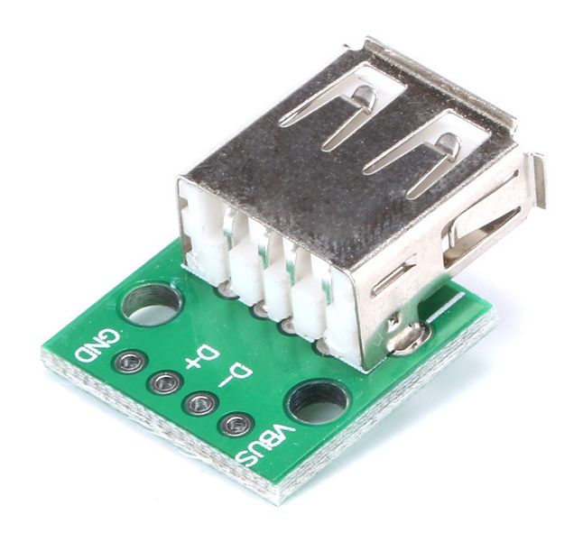 Voeding en Interface module USB-A female achterkant schuin