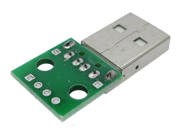 Voeding en Interface module USB-A male onderkant schuin