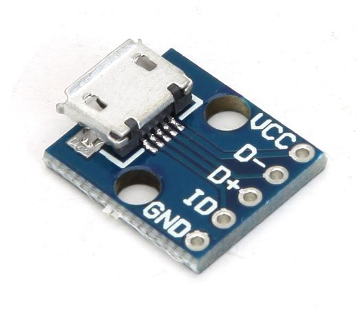 Voeding en Interface module USB-micro female achterkant schuin