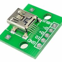 Voeding en Interface module USB-mini female achterkant schuin