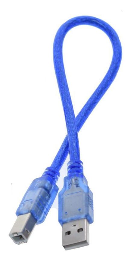 USB-A male naar USB-B male kabel 30cm blauw
