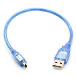 USB-A male naar USB-Mini male data kabel 20-30cm blauw