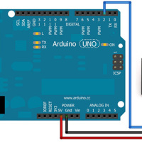 Temperatuur en luchtvochtigheid sensor module DHT22 schema