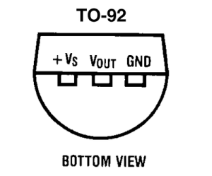 Temperatuur sensor TMP36 pinout