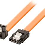 SATA kabel hoek-recht met lock oranje