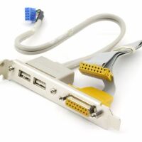 Bracket 2xUSB 2.0 en DB-15 Gameport met moederbord header (2e kans)