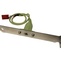 Bracket Audio Jack 3P female groen met moederbord 4P connector (2e kans)