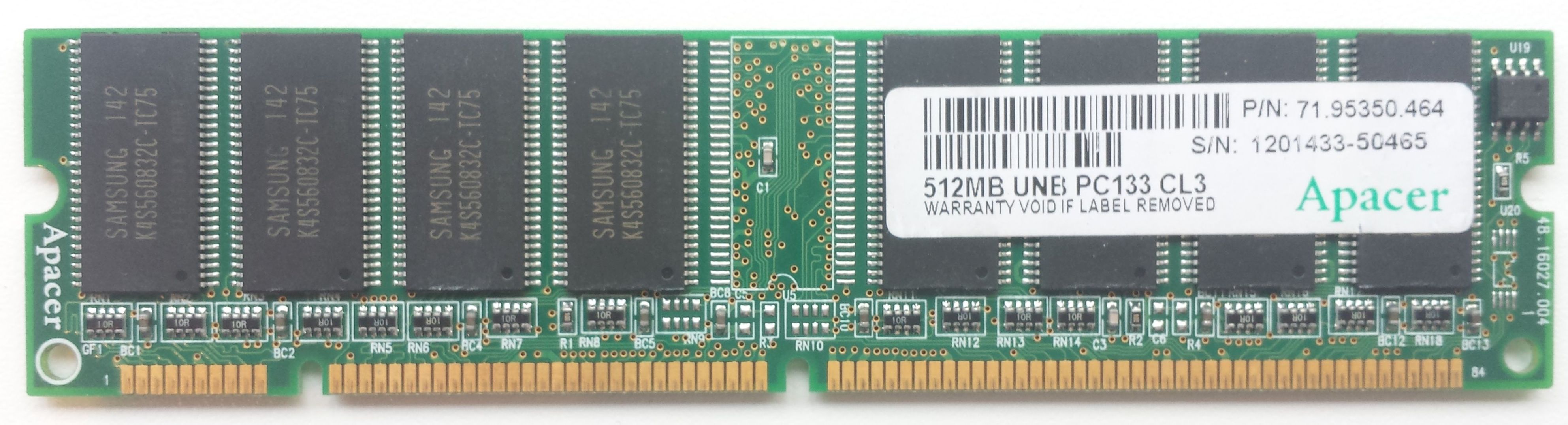 SDRAM 512MB 133Mhz / Apacer 71.95350.464 SDRAM 512MB 133Mhz / Apacer 71.95350.464