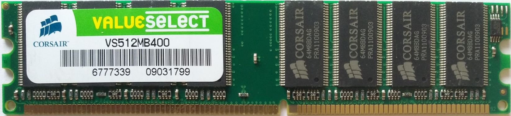 DDR 512MB 400Mhz-PC3200 / Corsair VS512MB400 DDR 512MB 400Mhz-PC3200 / Corsair VS512MB400