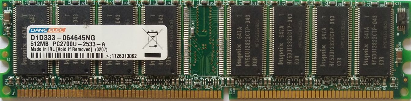 DDR 512MB 333Mhz-PC2700 / Dane-Elec D1D333-064645NG DDR 512MB 333Mhz-PC2700 / Dane-Elec D1D333-064645NG