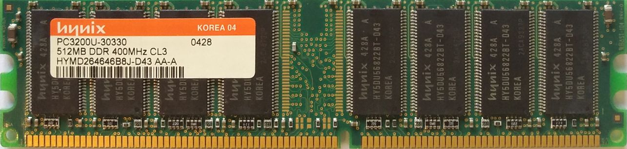 DDR 512MB 400Mhz-PC3200 / Hynix HYMD264646B8J-D43