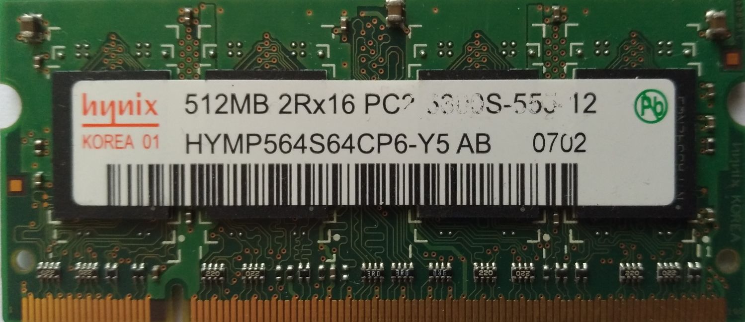 DDR2 SO-DIMM 512MB 667Mhz-PC5300 / Hynix HYMP564S64CP6-Y5