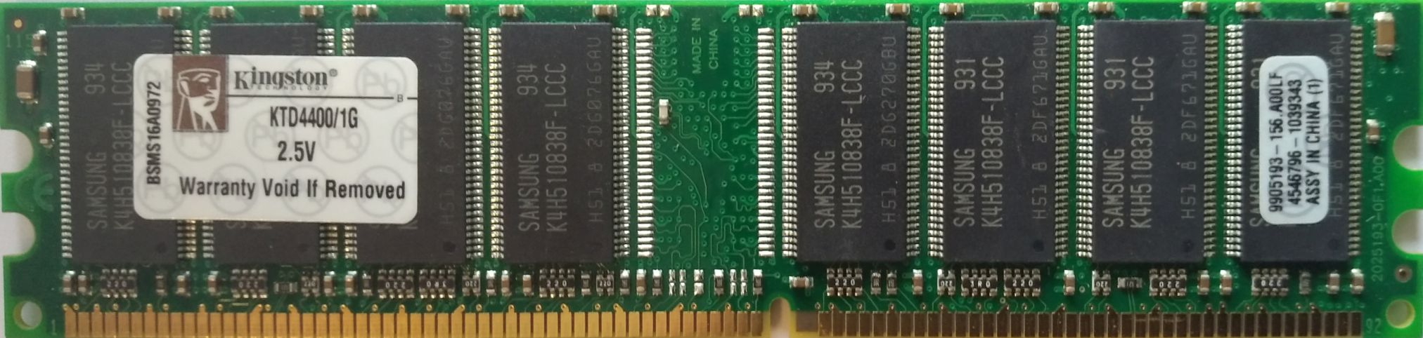 DDR 1GB 266Mhz-PC2100 / Kingston KTD4400/1G DDR 1GB 266Mhz-PC2100 / Kingston KTD4400/1G