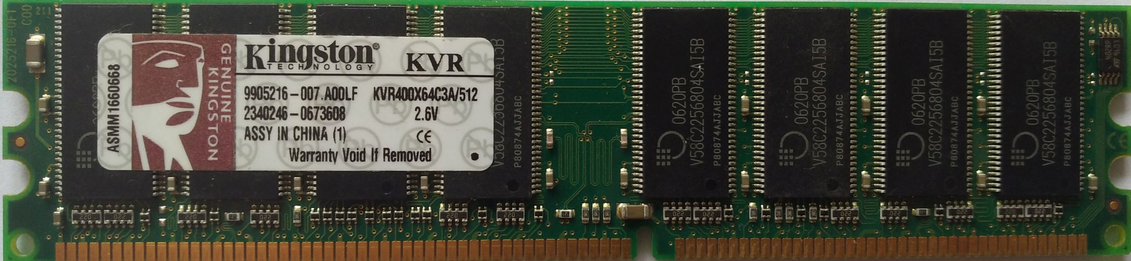 DDR 512MB 400Mhz-PC3200 / Kingston KVR400X64C3A/512 DDR 512MB 400Mhz-PC3200 / Kingston KVR400X64C3A/512