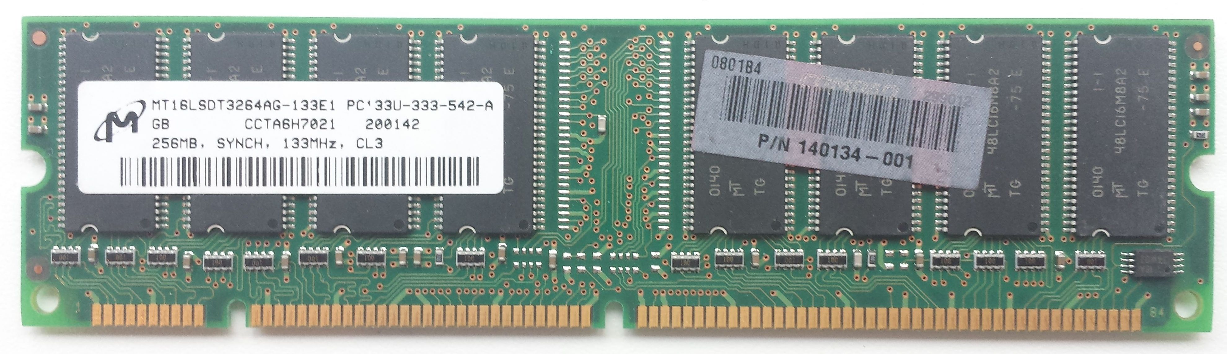 SDRAM 256MB 133Mhz / Micron MT16SLDT3264AG-133E1 SDRAM 256MB 133Mhz / Micron MT16SLDT3264AG-133E1