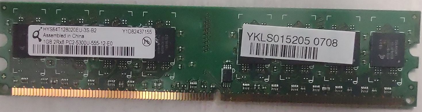 DDR2 1GB 667Mhz-PC5300 / Qimonda HYS64T128020EU-3S-B2 DDR2 1GB 667Mhz-PC5300 / Qimonda HYS64T128020EU-3S-B2