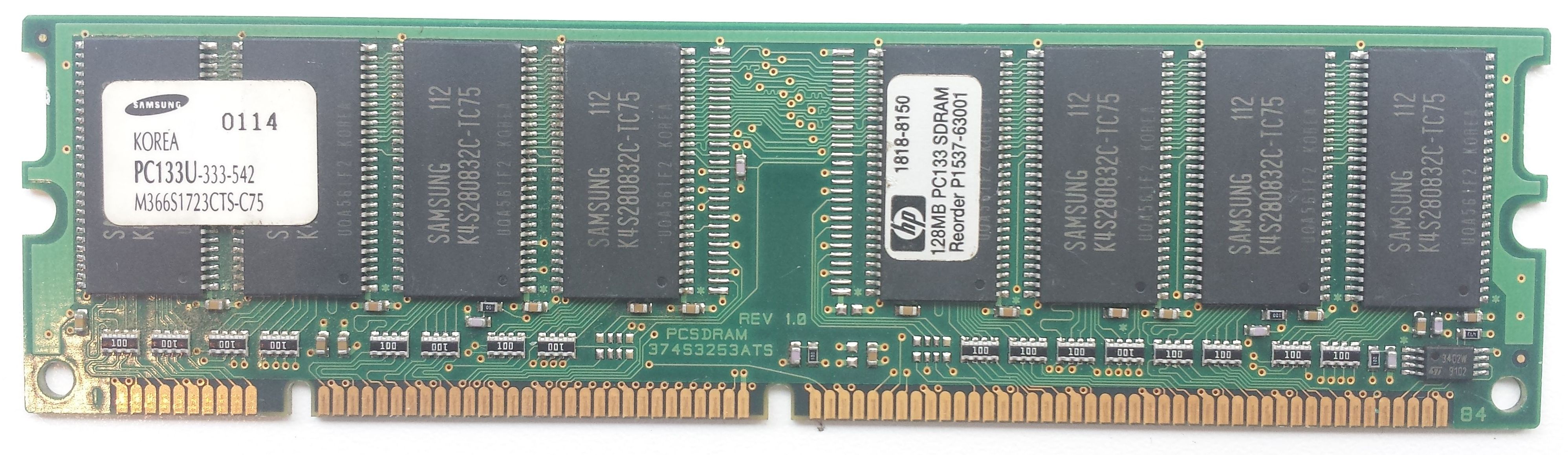 SDRAM 128MB 133Mhz / Samsung M366S1723CTS-C75