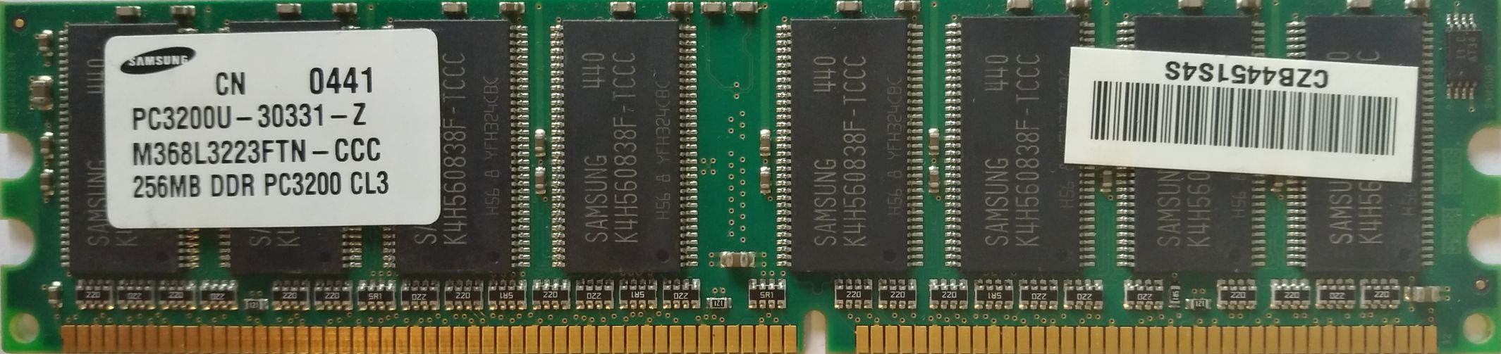 DDR 256MB 400Mhz-PC3200 / Samsung M368L3223FTN-CCC