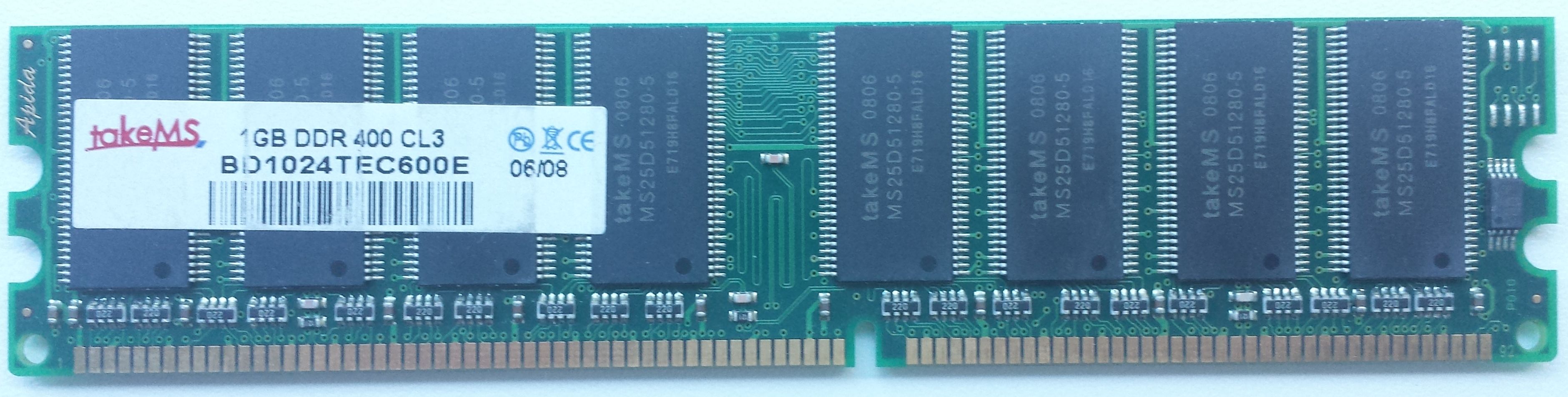 DDR 1GB 400Mhz-PC3200 / TakeMS BD1024TEC600E DDR 1GB 400Mhz-PC3200 / TakeMS BD1024TEC600E