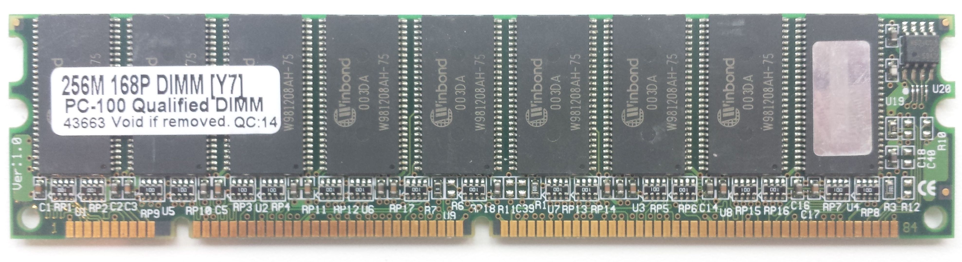 SDRAM 256MB 100Mhz / Transcend Y7 SDRAM 256MB 100Mhz / Transcend Y7