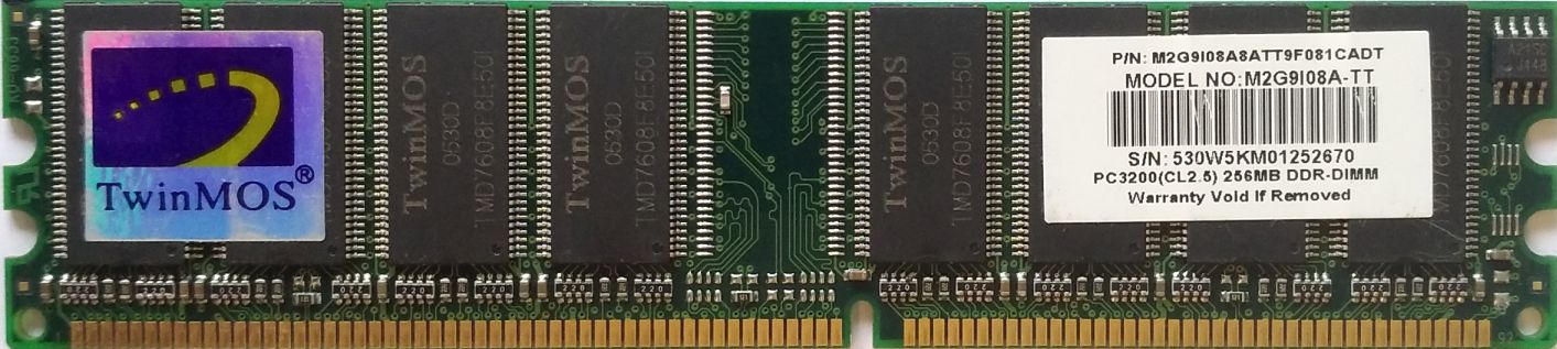 DDR 256MB 333Mhz-PC2700 / TwinMOS M2G5I08AIAMK5F0811DDT DDR 256MB 333Mhz-PC2700 / TwinMOS M2G5I08AIAMK5F0811DDT