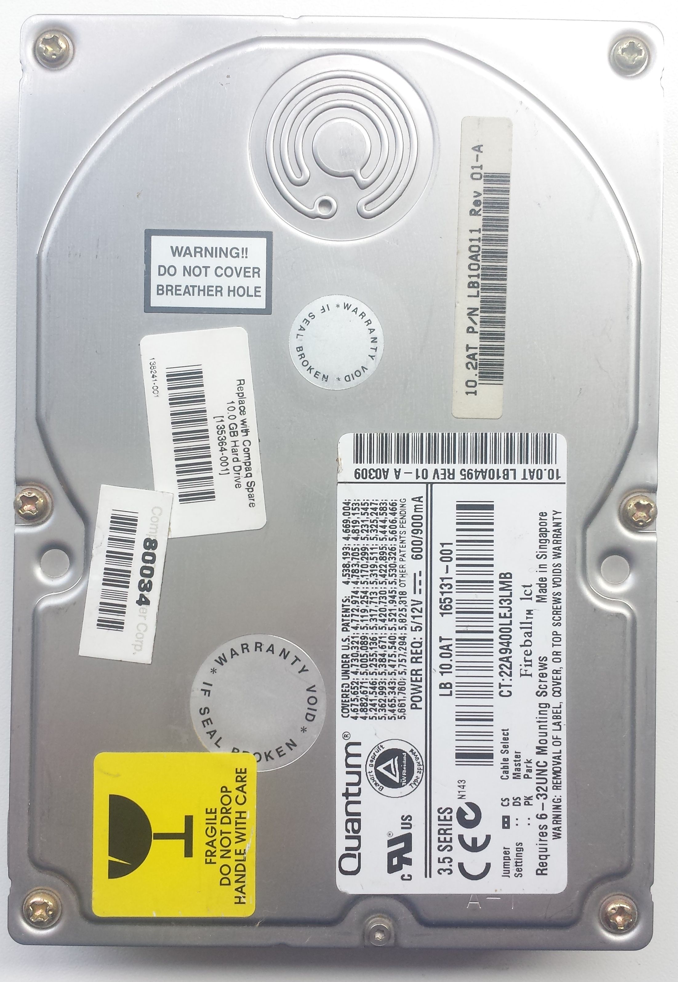 HDD PATA/33 3.5" 10GB / Quantum Fireball LCT (10.0AT)