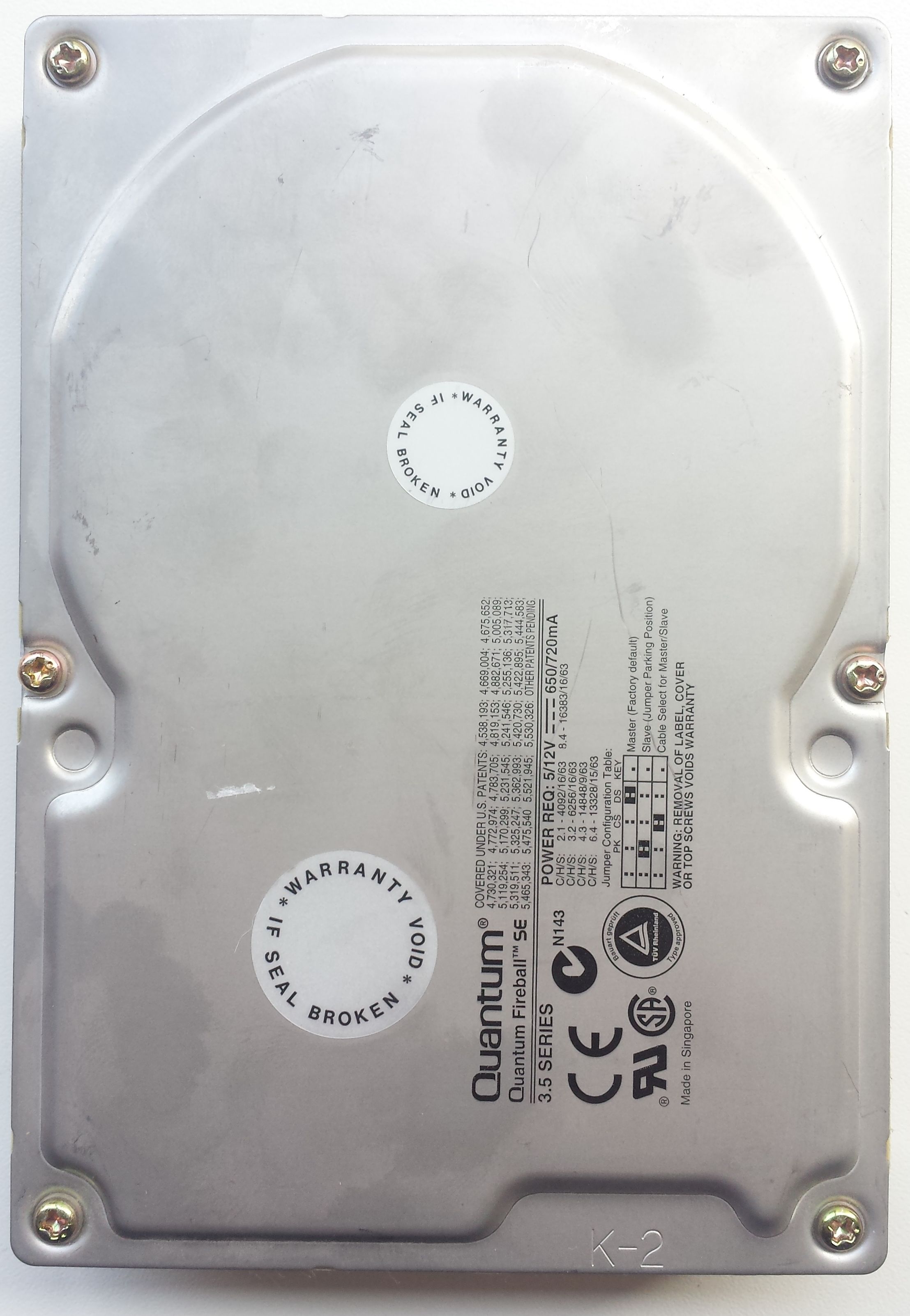 HDD PATA/33 3.5" 2.1GB / Quantum Fireball SE (2.1A) HDD PATA/33 3.5" 2.1GB / Quantum Fireball SE (2.1A)