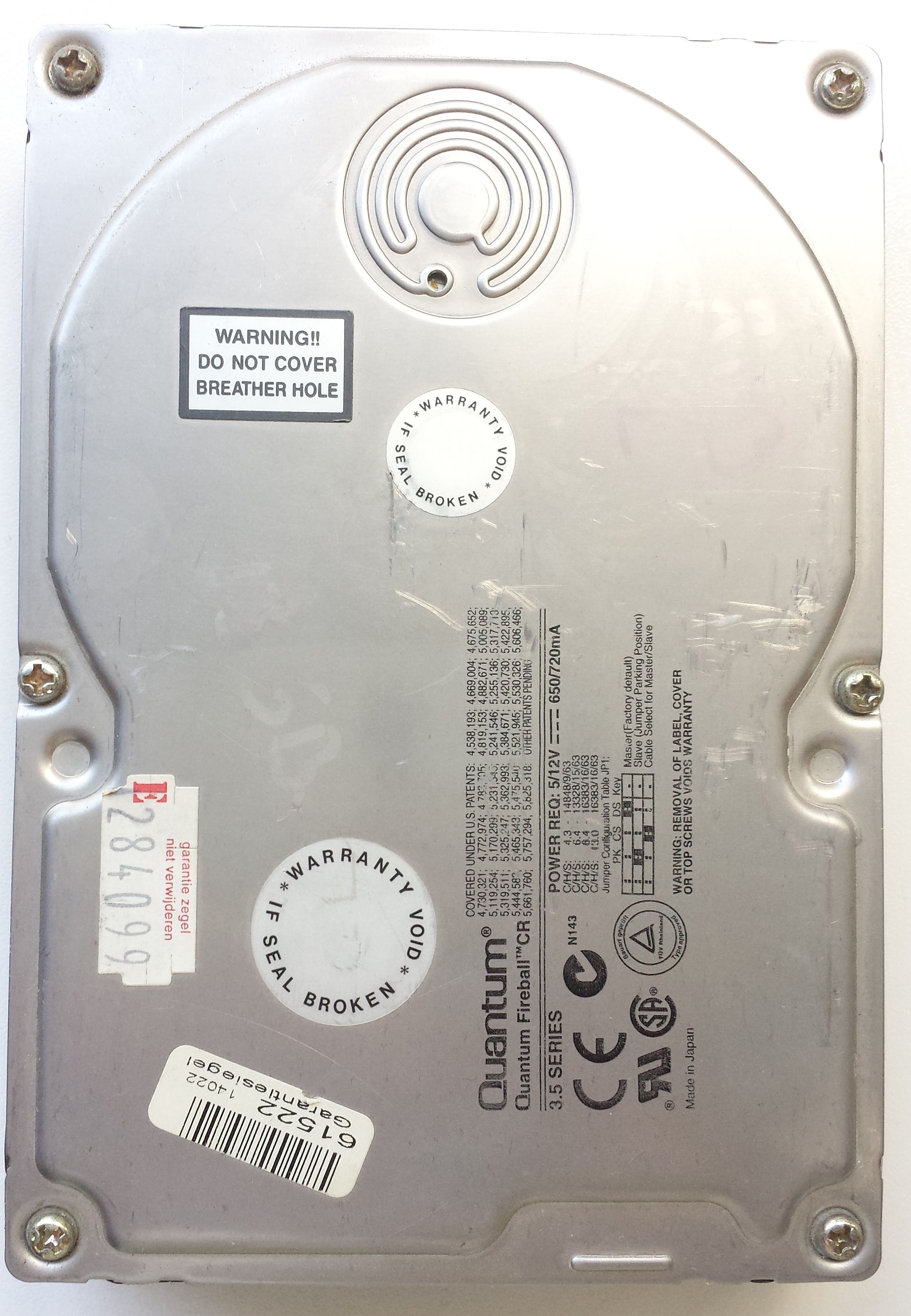 HDD PATA/66 3.5" 13GB / Quantum Fireball CR (13.0A)