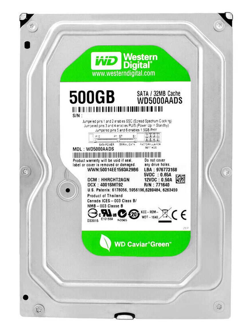 HDD SATA/300 3.5" 500GB / Western Digital Caviar Green (WD5000AADS ...