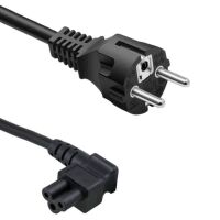 Apparaatsnoer stekker recht met C5 female hoek zwart 0.75mm2 1.5-1.9M (2e kans)