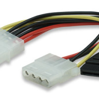 Molex LP4 4-pin verlengkabel met 1xSATA power connector