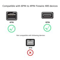 Firewire 400 IEEE 1394 male 6P kabel naar iLink 4P male kabel 1.1-1.5M transparant (2e kans) - Afbeelding 3