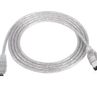 Firewire 400 IEEE 1394 male 6P kabel naar iLink 4P male kabel 1.1-1.5M transparant (2e kans)