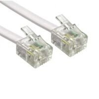 Kabel RJ connector 6P4C koper male-male RJ11 straight plat 1.4M lichtgrijs
