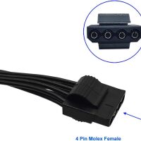 PSU Molex Mini 5-pin female naar 2x Molex female 1x FDD sleeved 0.7-1M model 1 (2e kans) - Afbeelding 3