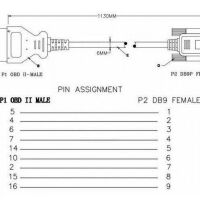 OBD2 male connector naar Serieel DB9 female 1M zwart - Afbeelding 3